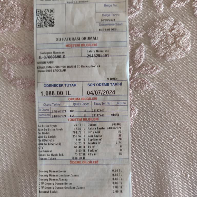 İSKİ Su Faturası Yüksekliği