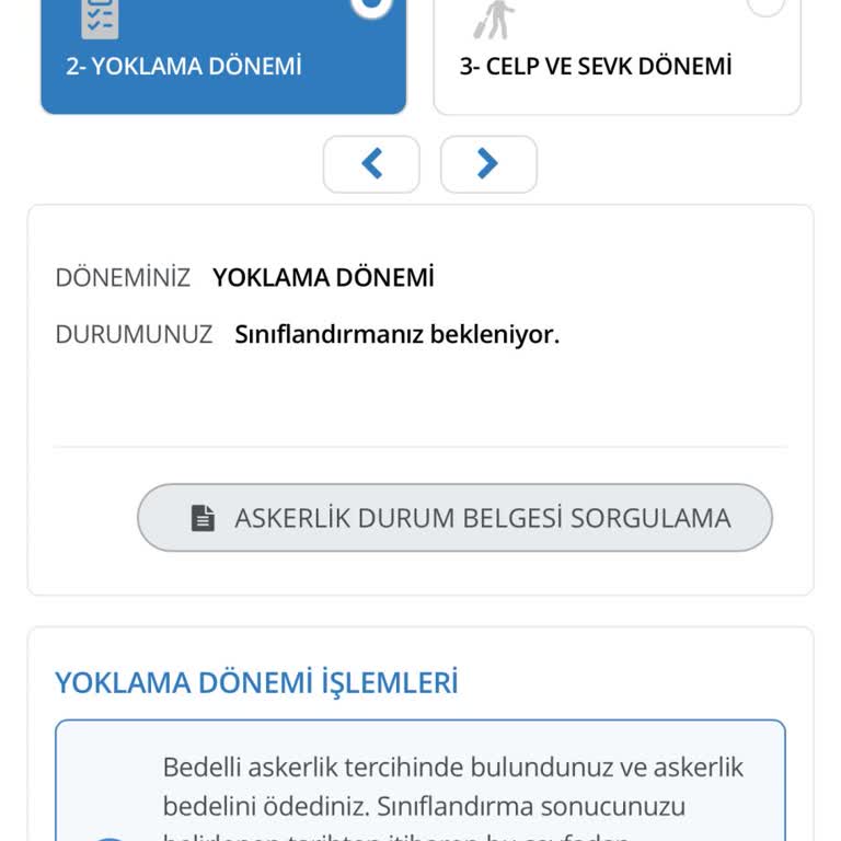 Milli Savunma Bakanlığı Bedelli Askerlik Ücretini Ödedim Sınıflandırma Daha Yapılmadı