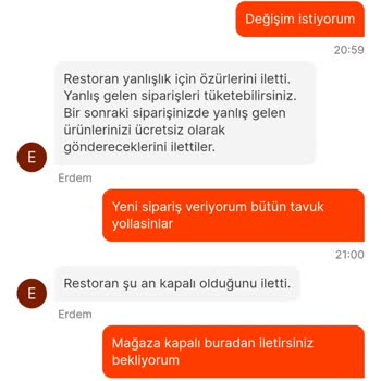 Migros Yemek Siparişi Yanlış Gönderildi