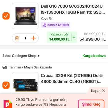 Gpn Bilgi Teknolojileri Dell G16 7630 Pişmanlığı