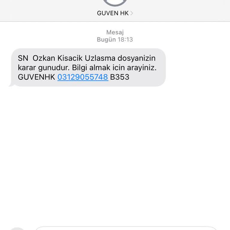 Güven Hukuk (Sms) Güven Hk Atılan SMS Hakkında