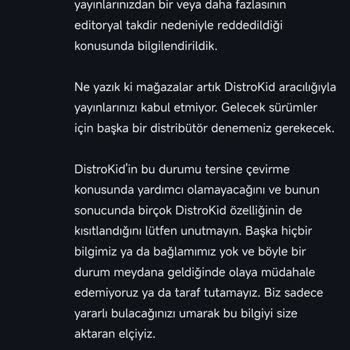 Distrokid Sebepsiz Yere Şarkılarımı Kaldırdı