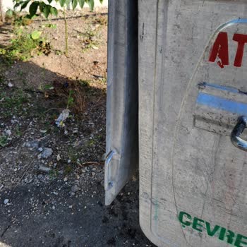 Çankaya Belediyesi Eğimli Yokuşta Güvensiz Yerleştirilen Çöp Kutusunun Arabama Çarpması
