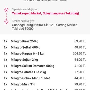 Yemeksepeti Hatalı Ve Çürük Mal