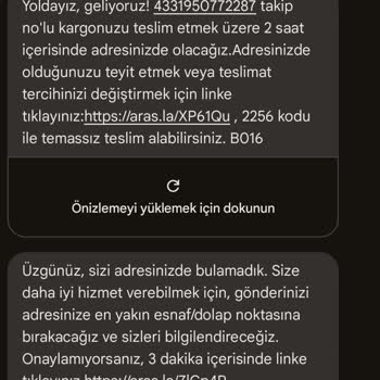 Aras Kargo Merkez Şubesi Teslimat Sıkıntısı.