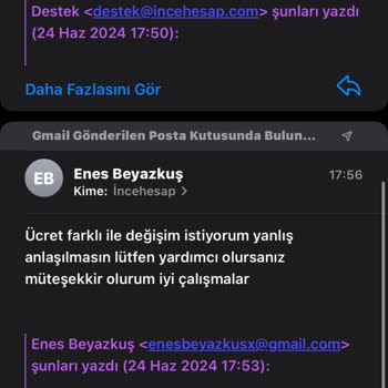 İncehesap Değişim Talebi İstiyorum Sadece