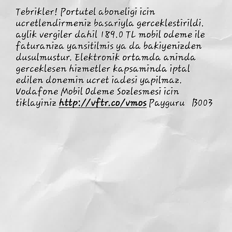 Vodafone Portutel Aboneliği İptali İçin Yardım
