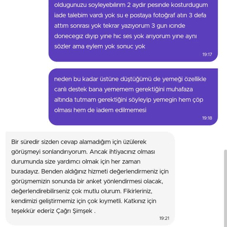 Getir Destek İlgisizliği Ve İade İşlemi Yapılmaması
