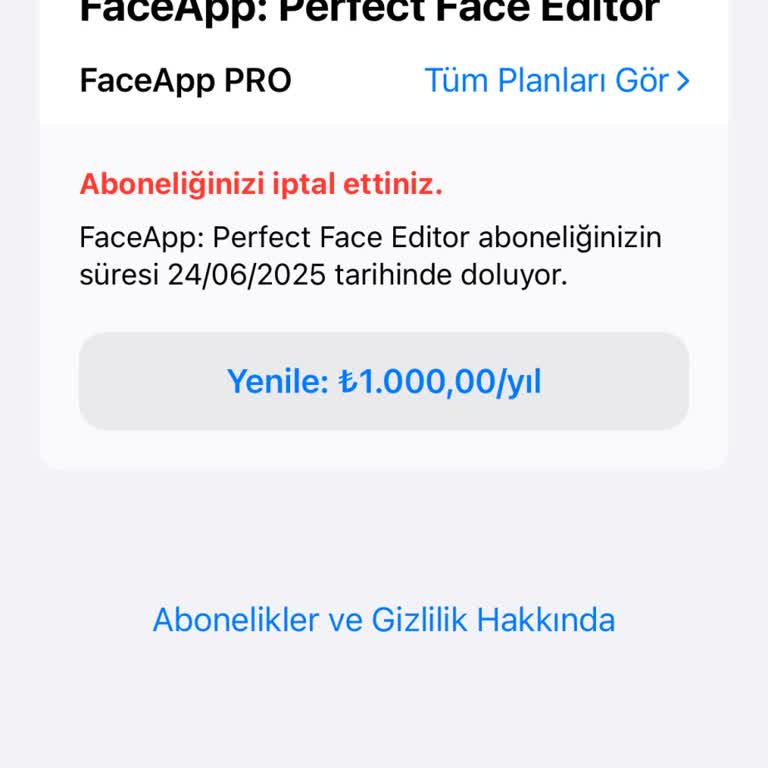 Faceapp Abonelik İptali Şikayeti