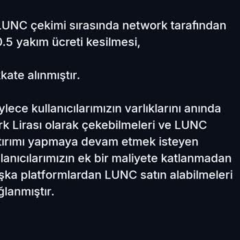 BTCTURK Pro "lunc" Habersiz Onaysız Delist Edilmesi