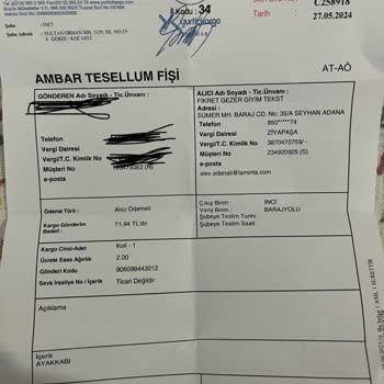 Laminta Ayakkabı Firmasının Kargo Tutarından Fazla Kesinti Yapması.