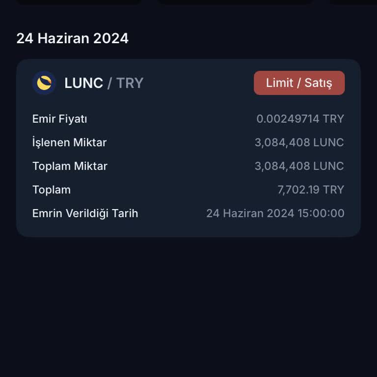 BTCTURK Lunc Coinde Düşük Fiyattan Coinimizi Satıp Zarara Sebep Oldu