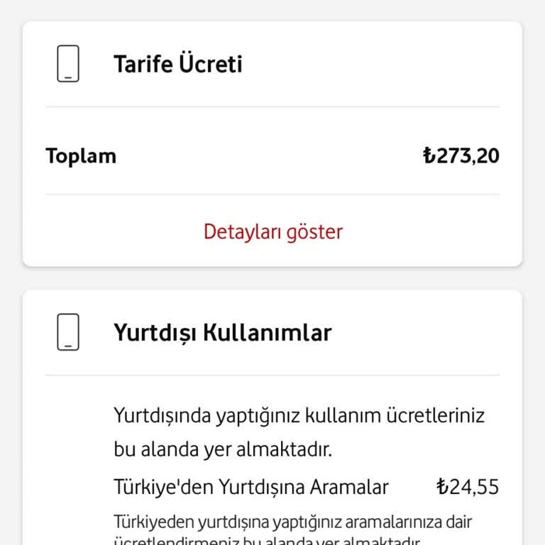 Vodafone Yüksek Fatura Ve Yurt Dışına Konuşmama Rağmen Faturama Yansıyor.