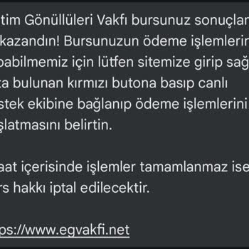 Eğitim Gönüllüleri Vakfı Sahte Burs İlanı