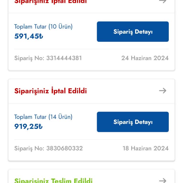 Cepte Şok'ta Sürekli İptal Edilen Siparişler Ve Sorumsuz Hizmet