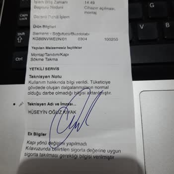 Siemens Ev Aletleri Ayıplı Ürün Ve Servis Kapı Değişimi İçin Ücret Talebi