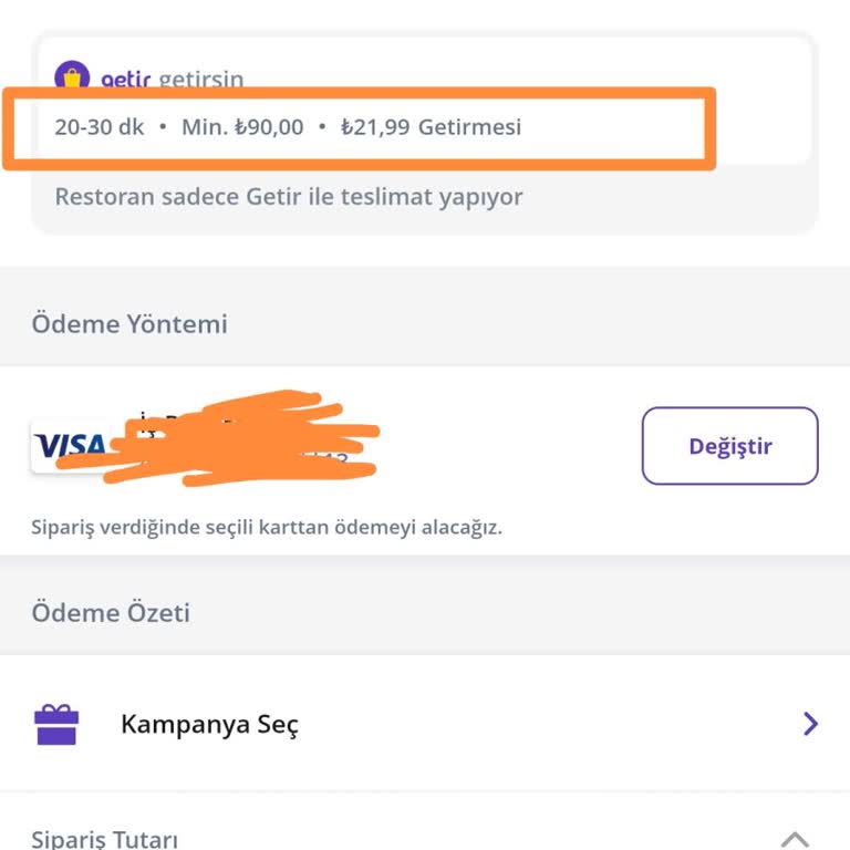 GetirYemek Minimum Sepet Tutarı Tamamlanmasına Rağmen Teslimat Ücreti Alınması