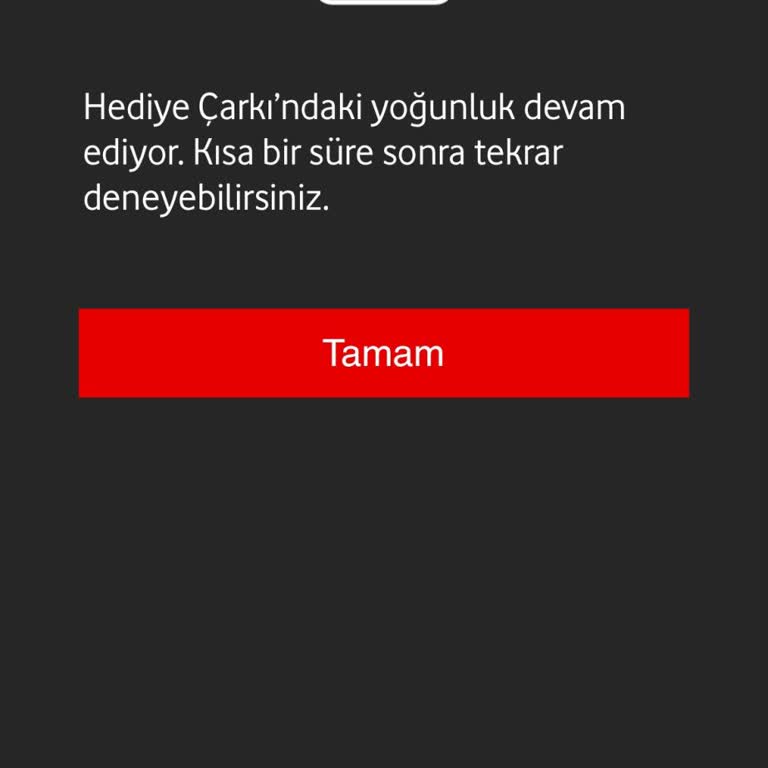 Vodafone Yanımda Hediye Çarkı Hatası