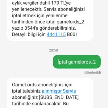 Game Lords Mobil Ödeme Mağduriyeti!
