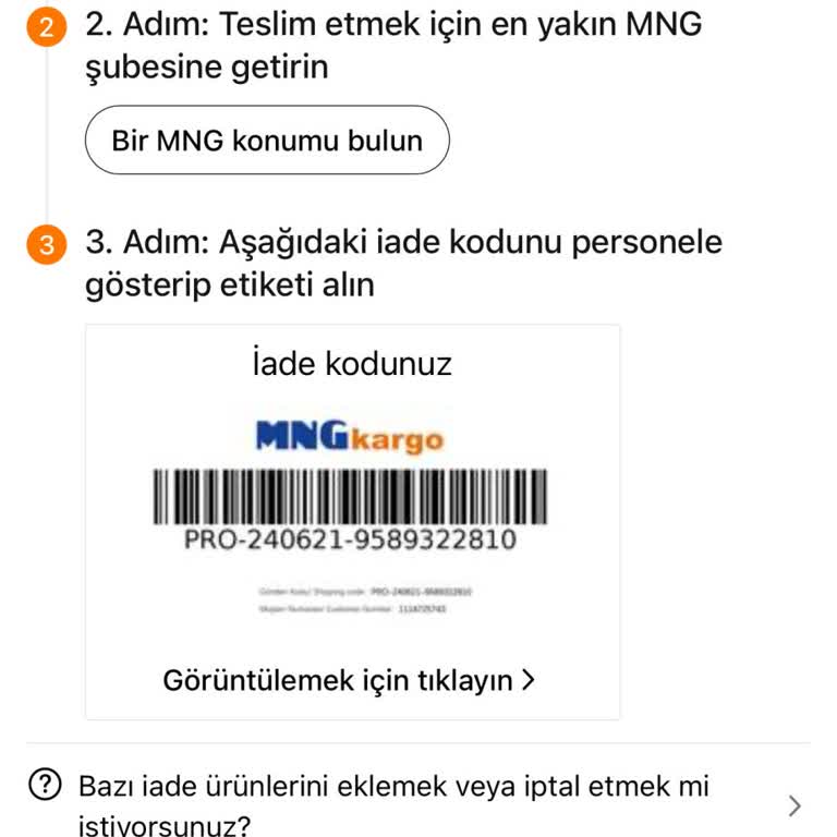 MNG Kargo Temu İade Barkod Numarası Sorunu