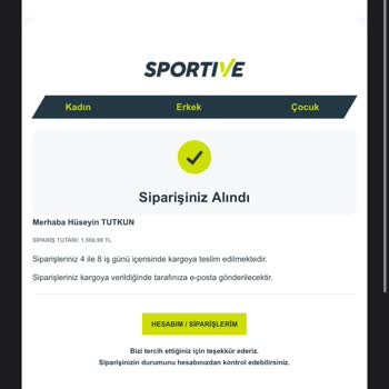 Sportive Mağazasının İndirimdeki Ürünü Göndermemesi