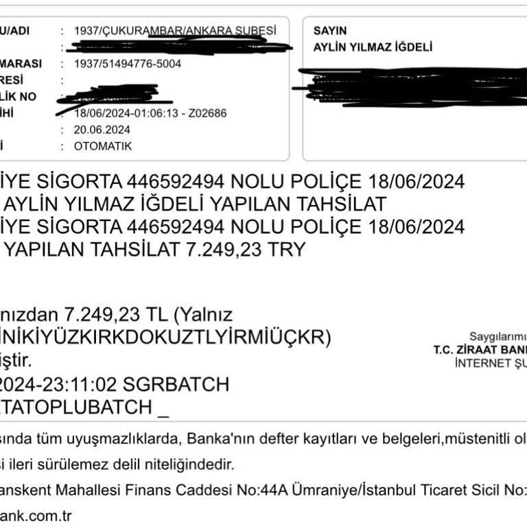 Türkiye Sigorta Konut Sigortası İptal Talebi