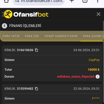 Ofansifbet Yüksek Paraları Ödemiyor 16k