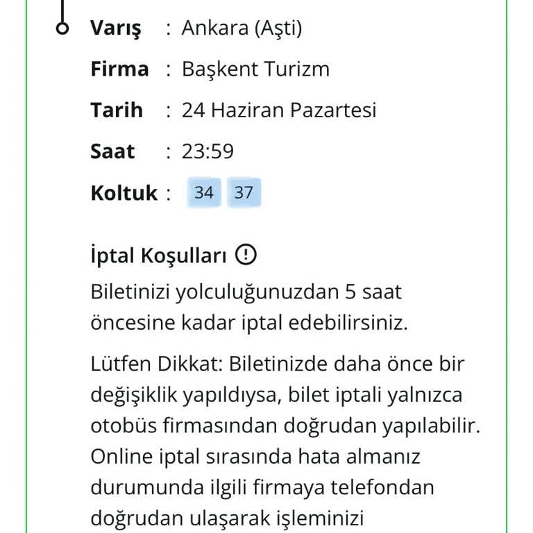 Enuygun.com Otobüs Bileti İptali