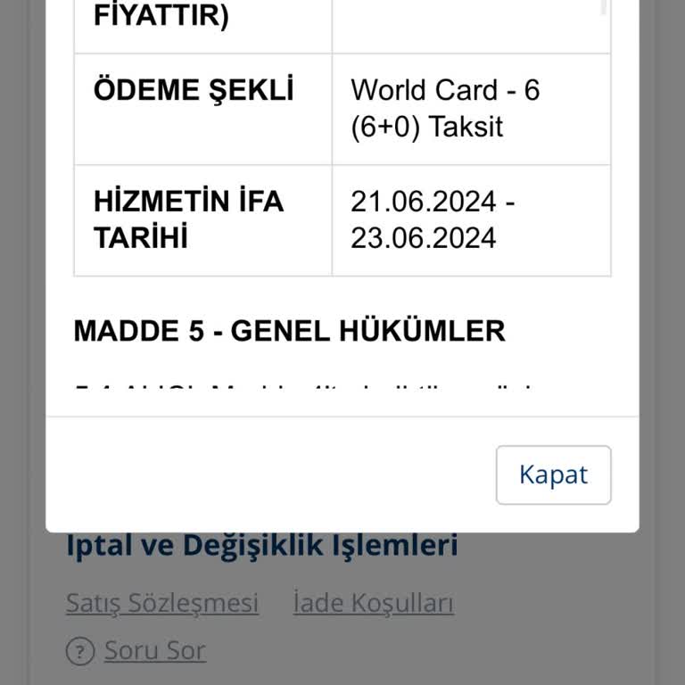 Tatilsepeti Taksitli Alışverişi Peşin Olarak Yansıtması