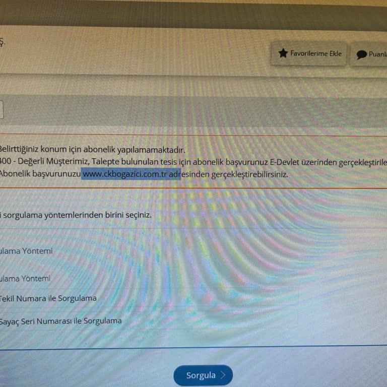 E-Devlet (Turkiye.gov.tr) Ck Boğaziçi Abonelik Sorunu