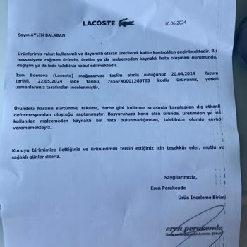 Lacoste Ayakkabımın Aldıktan 10 Gün Sonra Tabanından Bir Parça Koptu.