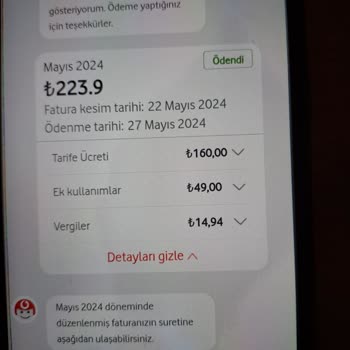 Vodafone Yüksek Fatura Ödemesi