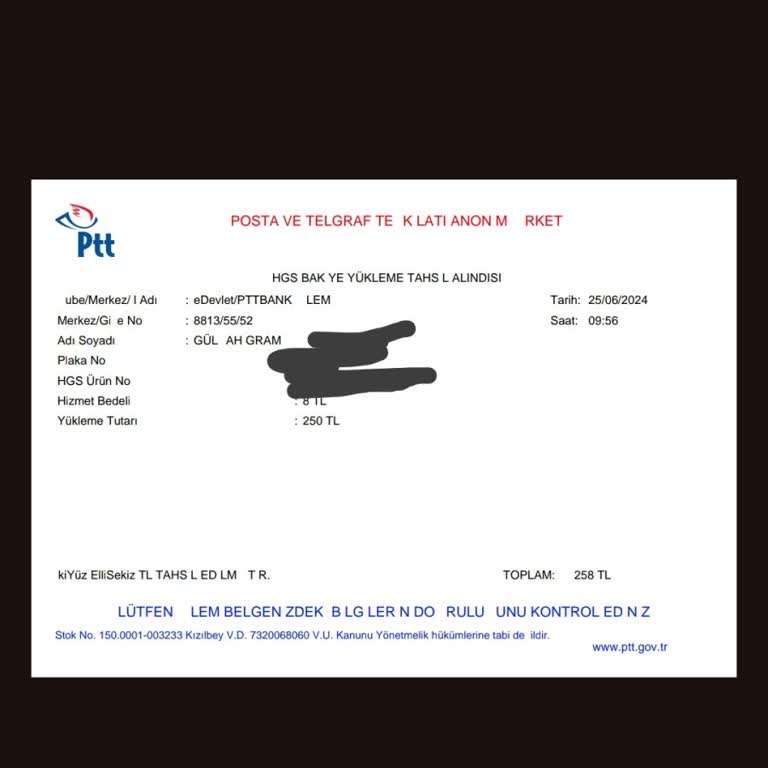 PTT Bank PTT HGS Bakiyeyi Yansıtmıyor