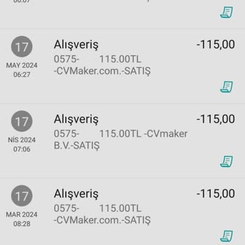 Cvmaker.com.tr Haksız Çekim