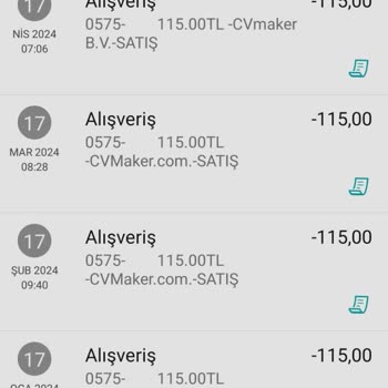 Cvmaker.com.tr Haksız Çekim