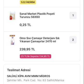 Salihli Kipa Migros'un Sipariş İptali