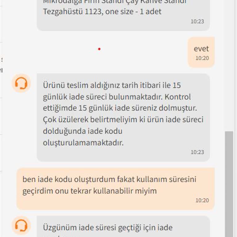 Trendyol Üzerinden Alınan Ürünün İadesinde Yardımcı Olunmama Hk;