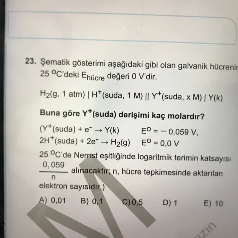 ÖSYM 2024 YKS Kimya Hatalı Soru