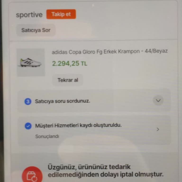 Sportive Müşterisi İle İlgilenmemesi