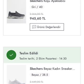 Boyner Skechers Ayakkabı İçten Yırtıldı