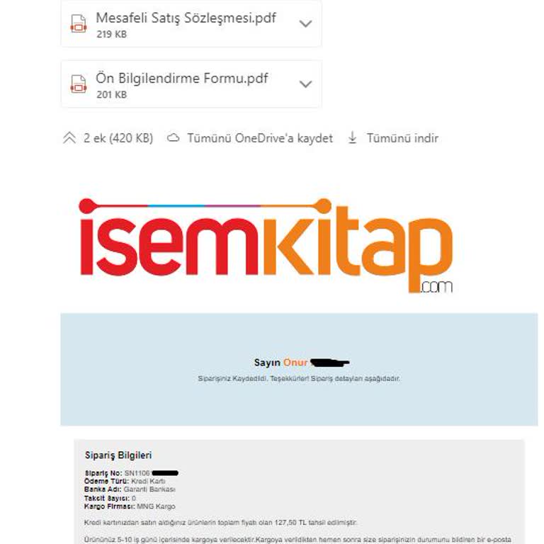 İsemkitap.com Siparişi Göndermiyor.