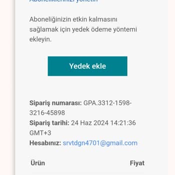 Google Play Ücret İadesi İstiyorum