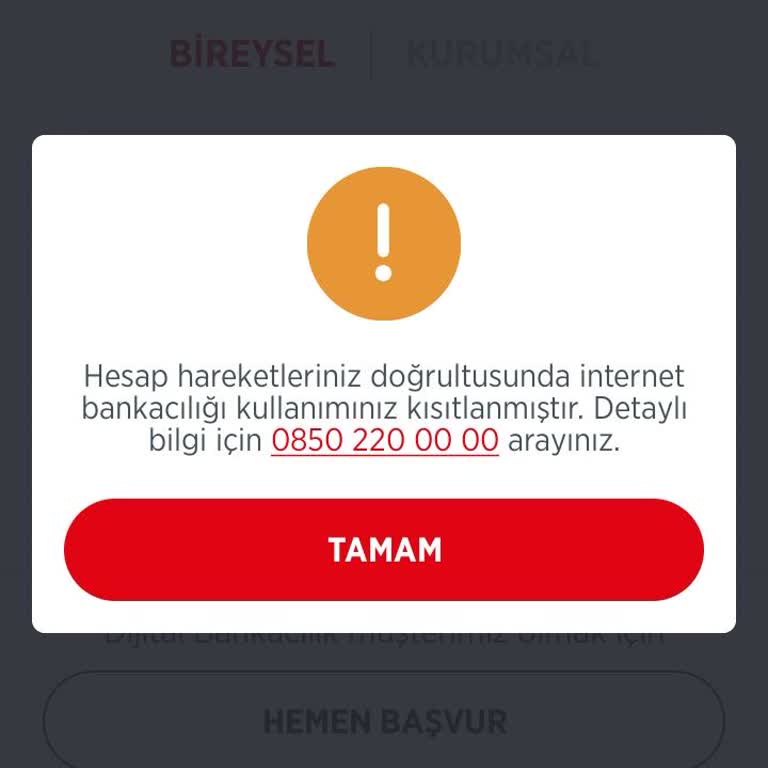 Ziraat Bankası Hesap Hareketleri Kısıtlaması