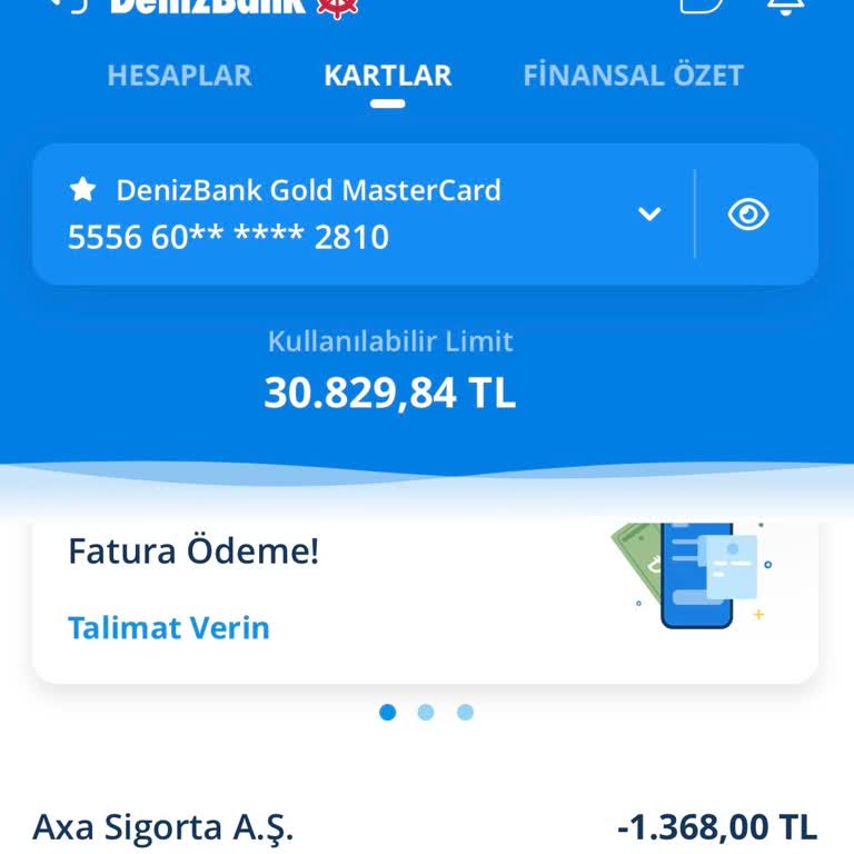Axa Sigorta Denizbank Kredi Kartımdan Para Çekiyor