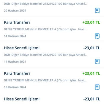 Denizbank Hisse Senedi Hesabında Günlük Kesintiler