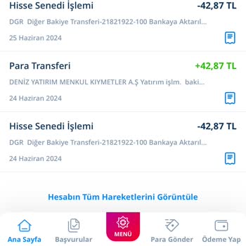 Denizbank Hisse Senedi Hesabında Günlük Kesintiler