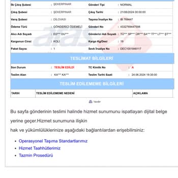 Aras Kargomuzu Teslim Etmediği Halde Teslim Edildi Gösteriyor