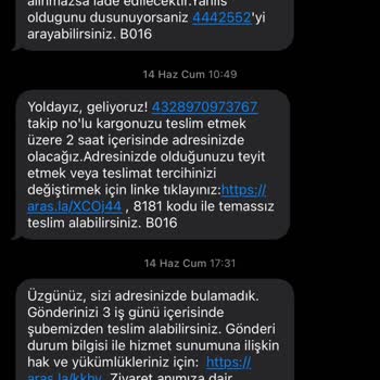 Aras Kargo Ve Boyner'den Dolayı Yaşadığım Sipariş Problemi