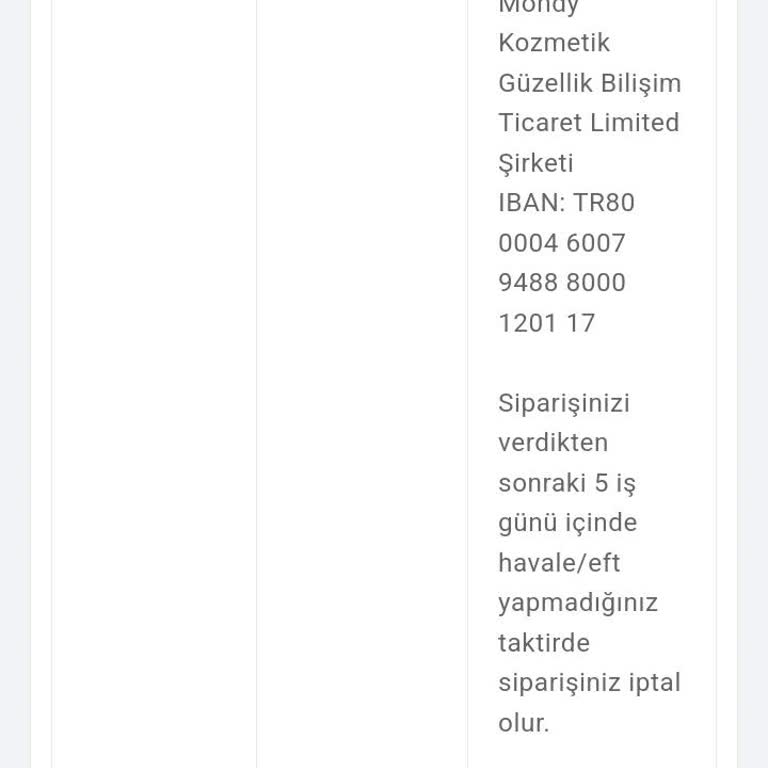 Mondy Shop Mondy Kozmetik Güzellik Bilişim Ticaret Limited Şirketi Ücret İadesi