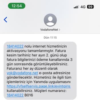 Vodafone Fiber Net Mağduriyeti